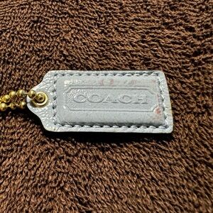 Coach Medium Patent Leather Baby Blue Hang Tag